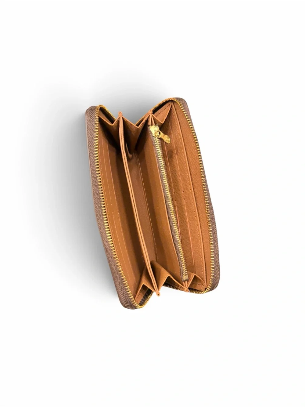 Louis Vuitton Brown Monogram Zippy Wallet with Gold Hardware